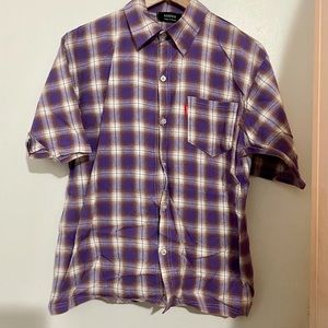 🔅Mirani plaid lavendar purple short sleeve shirt